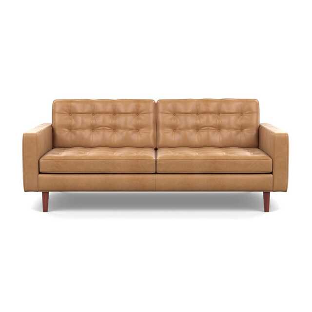 Heal's Hepburn 3 Seater Daino Leather Parchment Walnut - image 1