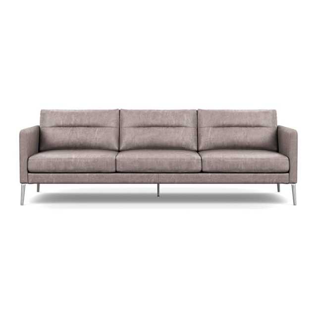 Heal's Altamura 4 Seater Sofa Old England Leather Grey Stainless Steel Feet - image 1