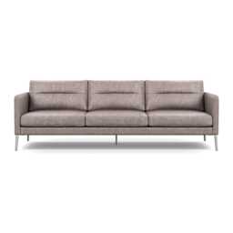 Heal's Altamura 4 Seater Sofa Old England Leather Grey Stainless Steel Feet - thumbnail 1