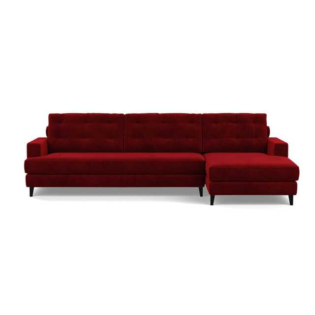Heal's Mistral Right Hand Facing Corner Sofa Smart Luxe Velvet Mulberry Black