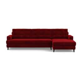 Heal's Mistral Right Hand Facing Corner Sofa Smart Luxe Velvet Mulberry Black