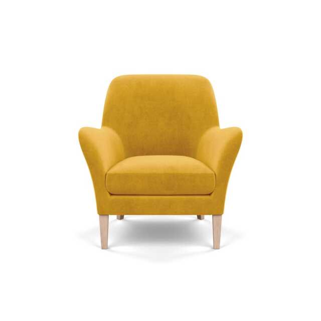 Heal's Wallis Armchair Smart Luxe Velvet Canary Natural Ash Feet - image 1