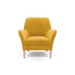 Heal's Wallis Armchair Smart Luxe Velvet Canary Natural Ash Feet - thumbnail 2