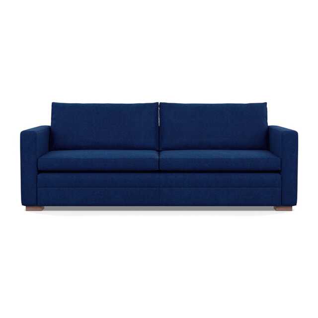 Heal's Palermo 4 Seater Sofa St Moritz Wool Blue 150 Walnut Feet