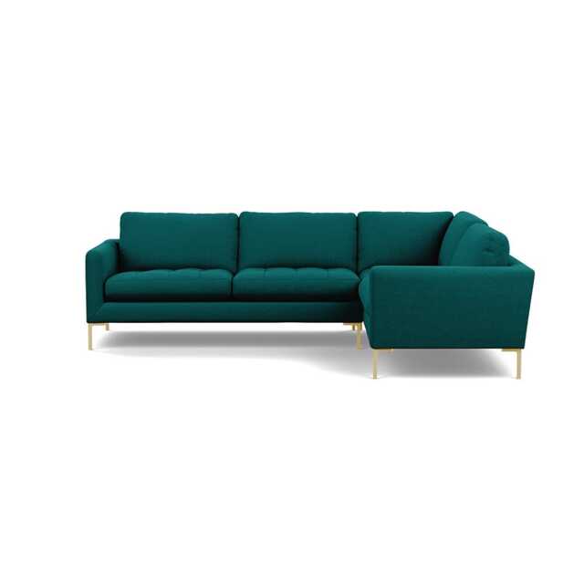 Heal's Eton Right Hand Facing Corner Sofa Brushed Cotton Pine Brass Feet