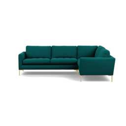 Heal's Eton Right Hand Facing Corner Sofa Brushed Cotton Pine Brass Feet