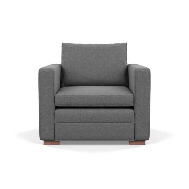 Heal's Palermo Armchair St Moritz Wool Light Grey 157 Walnut Feet - image 1