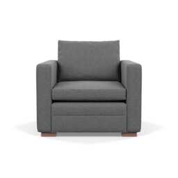 Heal's Palermo Armchair St Moritz Wool Light Grey 157 Walnut Feet - thumbnail 1