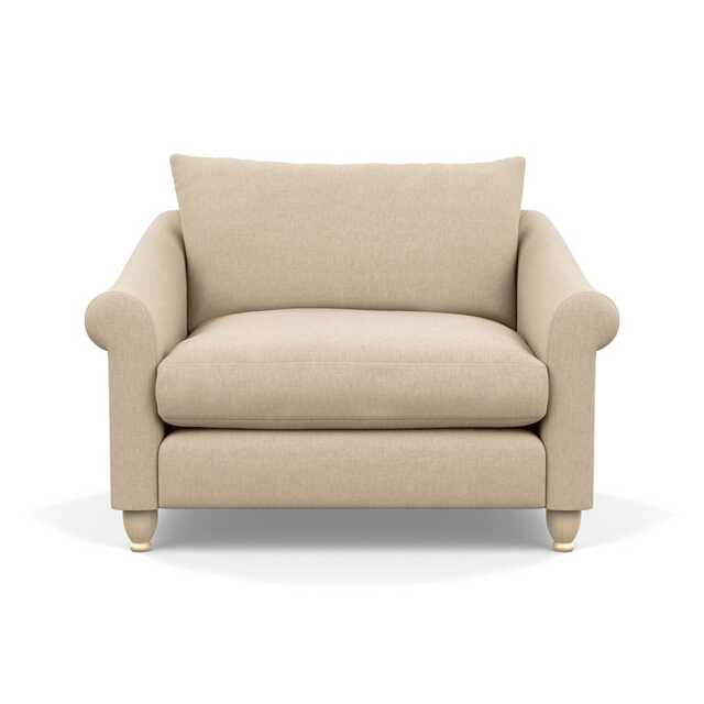 Heal's Devon Loveseat Brushed Cotton Oat Natural Feet - image 1