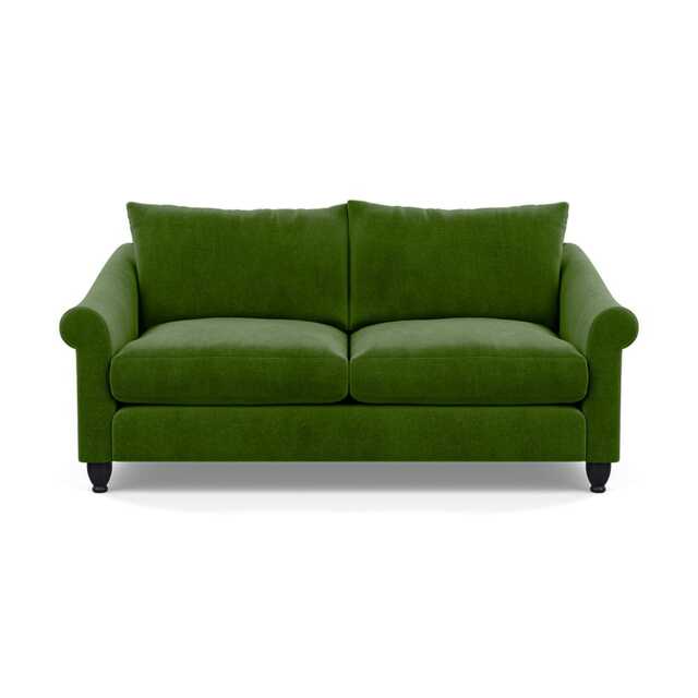 Heal's Devon 3 Seater Smart Luxe Velvet Grass Black Stain Beech Feet