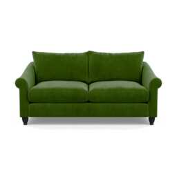 Heal's Devon 3 Seater Smart Luxe Velvet Grass Black Stain Beech Feet