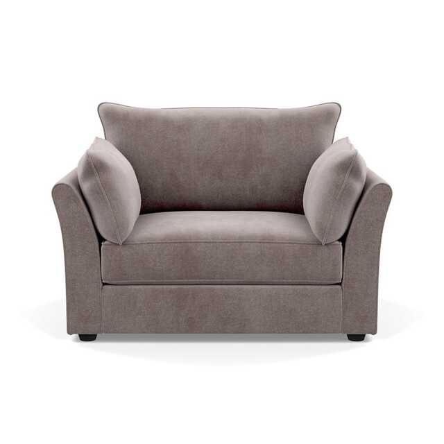 Heal's Tailor Loveseat Smart Luxe Velvet Mushroom Black Beech Feet