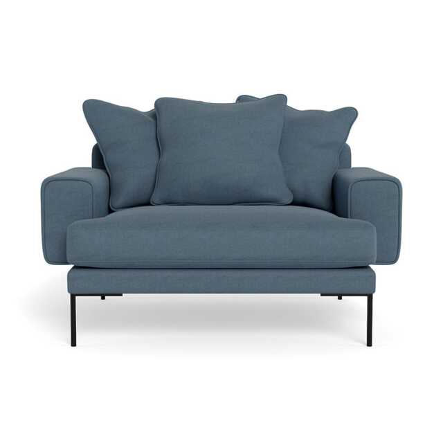 Heal's Torrington Loveseat Capelo Linen-Cotton Mineral Black Feet - image 1