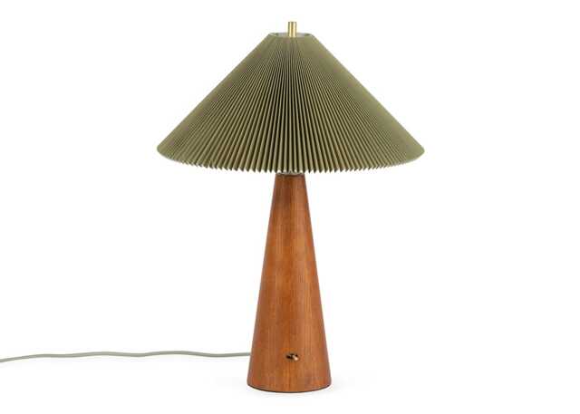 Heal's Woodland Table Lamp Sage Pleat/Wood