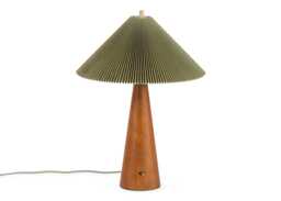 Heal's Woodland Table Lamp Sage Pleat/Wood