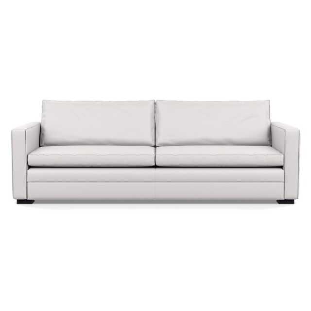 Heal's Palermo 5 Seater Sofa Leather Grain White 000 Black Feet