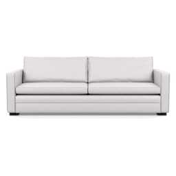 Heal's Palermo 5 Seater Sofa Leather Grain White 000 Black Feet