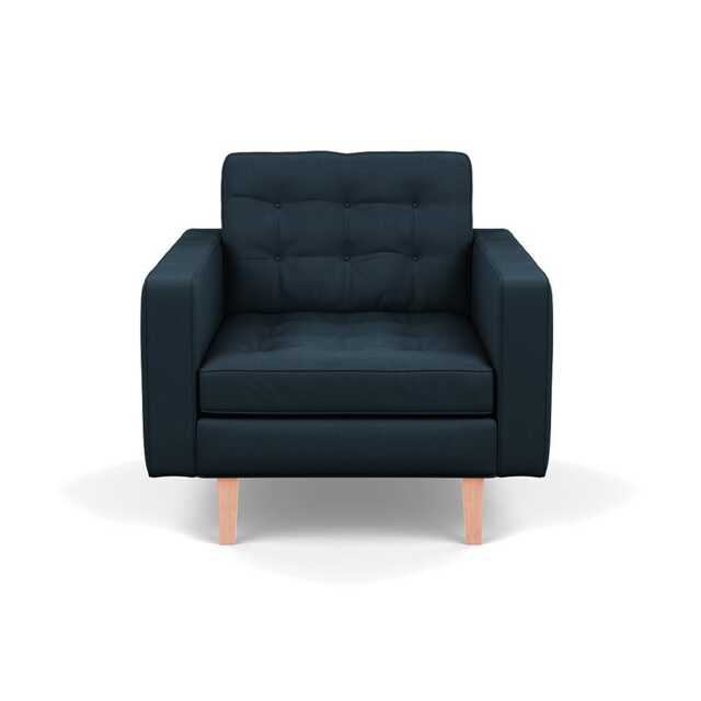 Heal's Hepburn Armchair Siena Cotton Deep Sea Natural