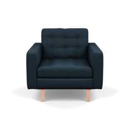 Heal's Hepburn Armchair Siena Cotton Deep Sea Natural