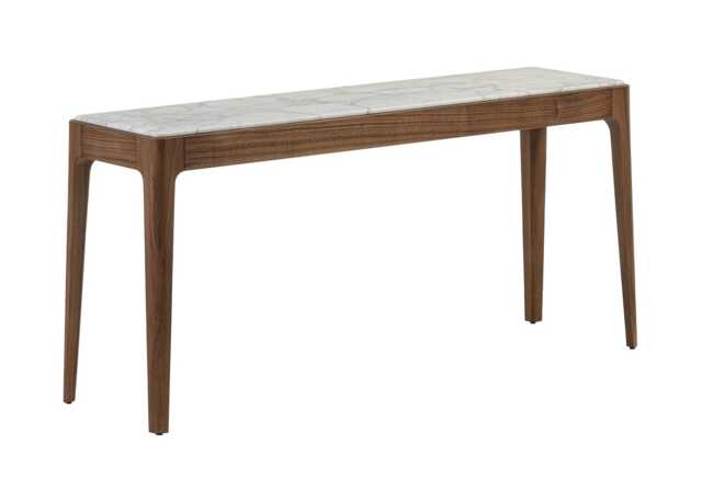 Porada Ziggy 12 Console Table Canaletta Walnut White Calacatta Top