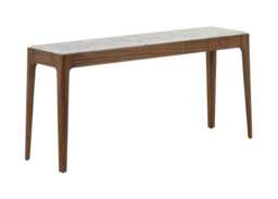 Porada Ziggy 12 Console Table Canaletta Walnut White Calacatta Top