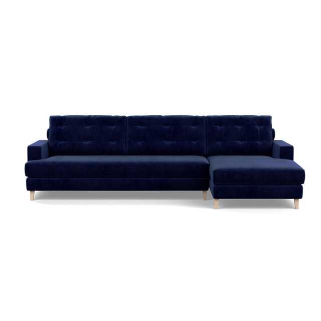 Heal's Mistral Right Hand Facing Corner Sofa Smart Luxe Velvet Midnight Natural