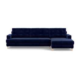 Heal's Mistral Right Hand Facing Corner Sofa Smart Luxe Velvet Midnight Natural