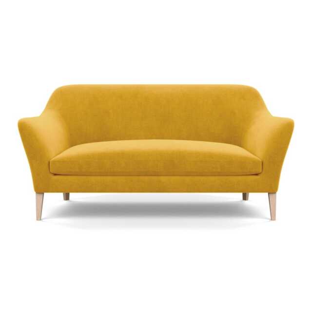 Heal's Wallis 3 Seater Sofa Smart Luxe Velvet Canary Natural Ash Feet - image 1