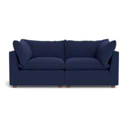 Heal's Astrid 3 Seater Sofa Melton Wool New Navy Walnut Stained Beech Feet