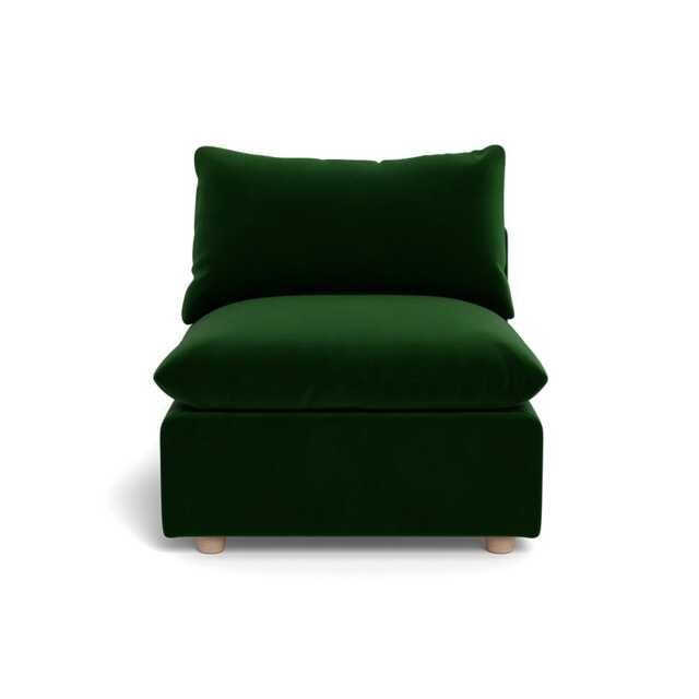 Heal's Astrid Single Unit Smart Velvet Forest Walnut Stained Beech Feet