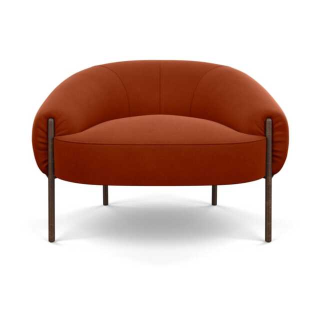 Heal's Isola Armchair Nobilis Velvet Rust Bronze Feet