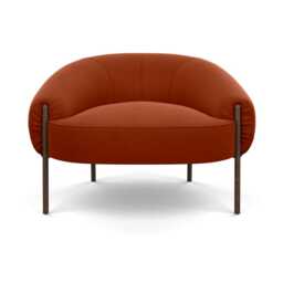 Heal's Isola Armchair Nobilis Velvet Rust Bronze Feet
