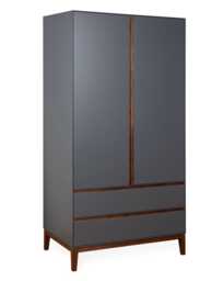 Heal's Lars Double Wardrobe in Grey and Walnut