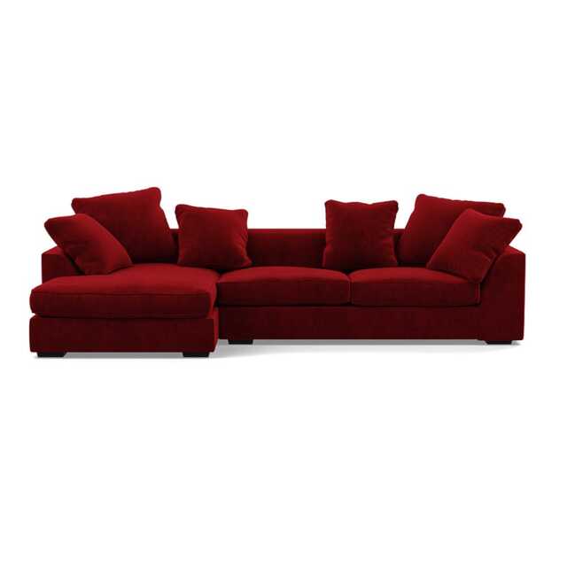 Heal's Cumulus LHF Corner Sofa Smart Luxe Velvet Mulberry Black Feet