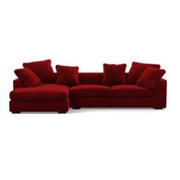 Heal's Cumulus LHF Corner Sofa Smart Luxe Velvet Mulberry Black Feet