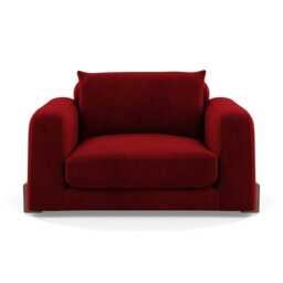 Heal's Nuvola Loveseat Smart Luxe Velvet Mulberry Walnut Stained Feet