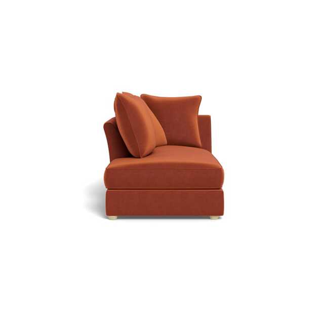 Heal's Tailor Chaise Unit LHF Cotton Velvet Russet Natural Feet