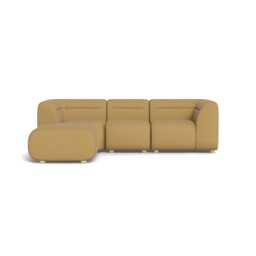 Heal's Lilli Left Hand Facing Compact Corner Sofa Boucle Tweed Citrine Natural Beech Feet