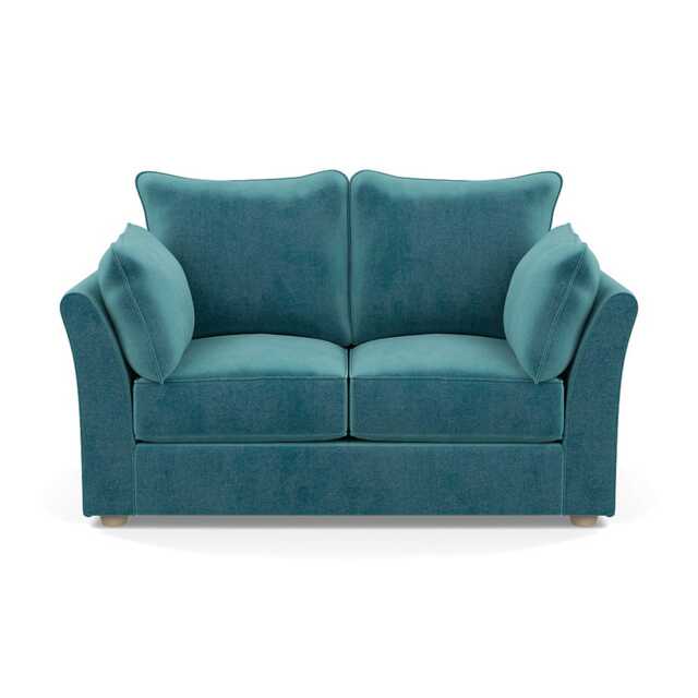 Heal's Tailor 2 Seater Sofa Smart Luxe Velvet Airforce Blue Natural Beech Feet - image 1