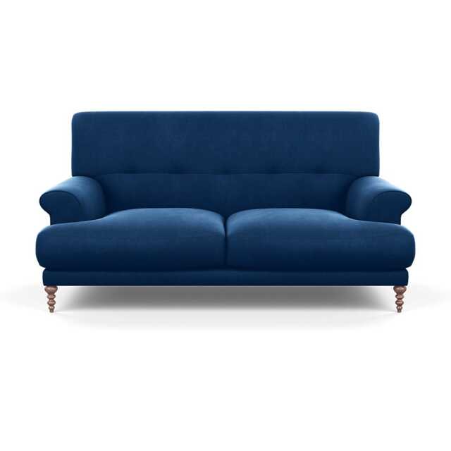 Scp Oscar 2 Seater Formal Sofa Velvet Petrol Walnut Feet