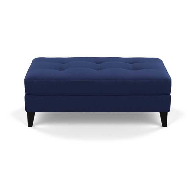 Heal's Mistral Footstool Melton Wool New Navy Black Feet