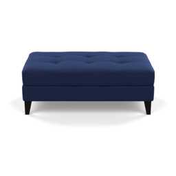 Heal's Mistral Footstool Melton Wool New Navy Black Feet