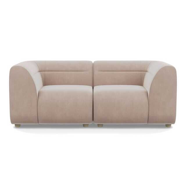 Heal's Lilli 2 Seater Sofa Smart Velvet Pebble Natural Beech Feet - image 1