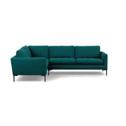 Heal's Eton Left Hand Facing Corner Sofa Brushed Cotton Pine Black Feet