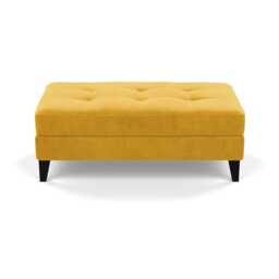 Heal's Mistral Footstool Smart Luxe Velvet Canary Black Feet