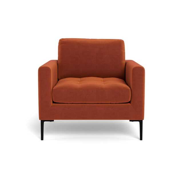 Heal's Eton Armchair Cotton Velvet Russet Black Feet