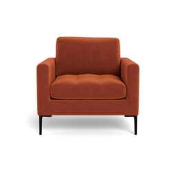 Heal's Eton Armchair Cotton Velvet Russet Black Feet