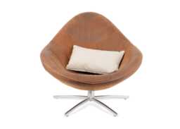 Heal's Hidde Swivel Armchair in Brown Yak Leather