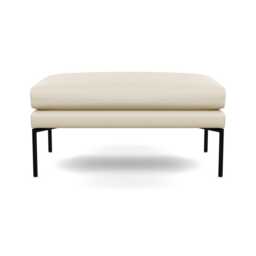 Heal's Matera Large Ottoman Leather Grain Storm 006 Black Feet