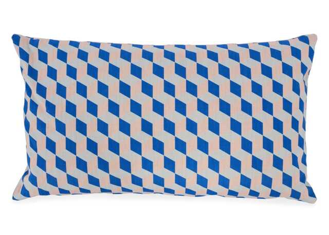 Heal's Geometric Cushion Blue 32 x 55cm
